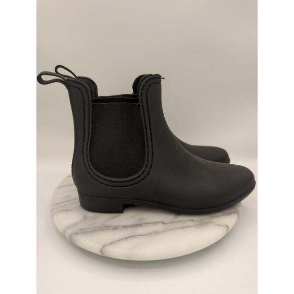 Jeffrey Campbell Boots Size 7 Women's Forecast Chelsea Waterproof Rain Black - Picture 5 of 14